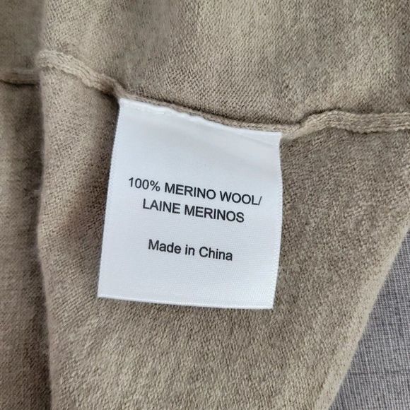 Tory Burch Womens M Tan Merino Wool Ruffle Open Front Cardigan Sweater - Picture 7 of 8